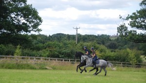 Caluna & Ella having a canter with Ellie and Kelly :-)